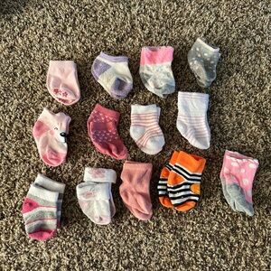 Carter's Assorted Baby Socks - Pink, Purple, Gray, Orange